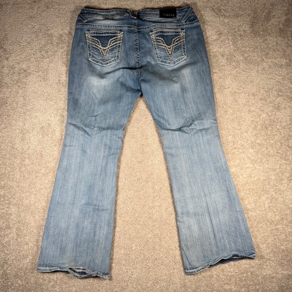 Vigoss The Dublin Flare Jeans Plus Womens 22x34 Medium Wash Distressed - Picture 10 of 14